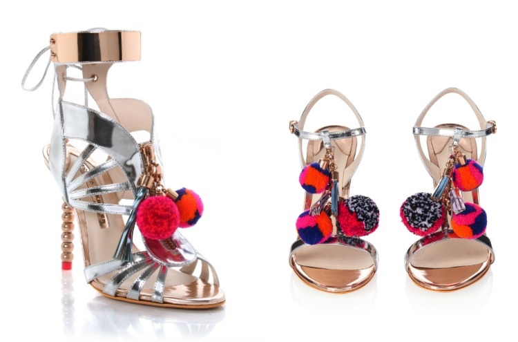 extravagantné vysoké podpätky pom pom od Sophia Webster pom-pom-shoes-leto-trend-dizajnér-vysoké podpätky-sophia-webster