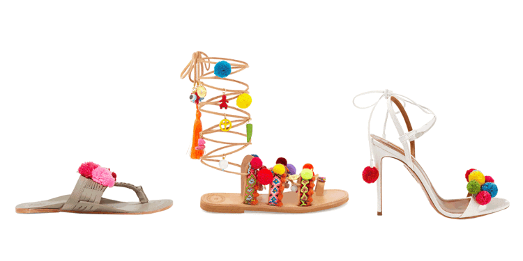 Pompom topánky - ploché alebo s podpätkami? Pom pom topánky letné trend sandále módne módne návrhári