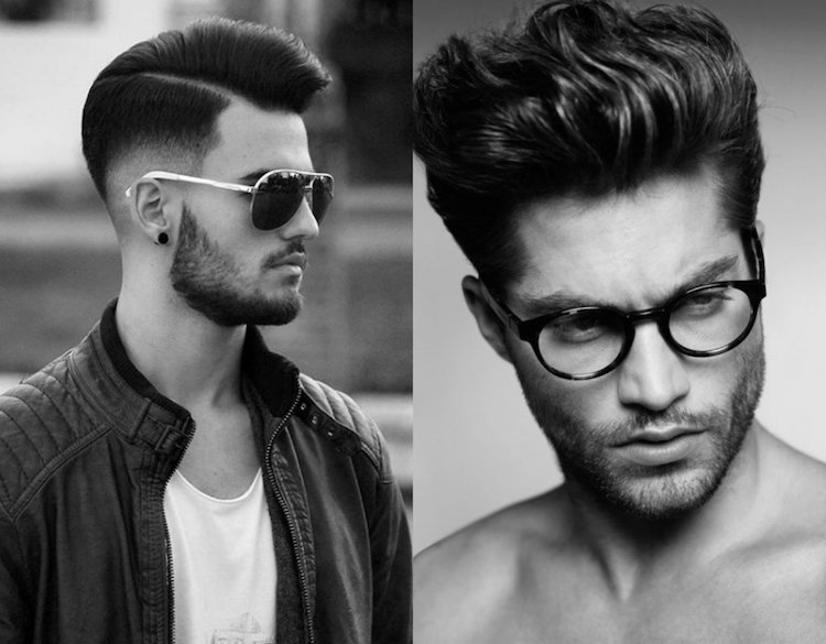 Pánske účesy pre trendový vzhľad pompadour-účes-holiaci strojček-vyblednúť-podrezať-s-lúčenie-nápady-pánske účesy