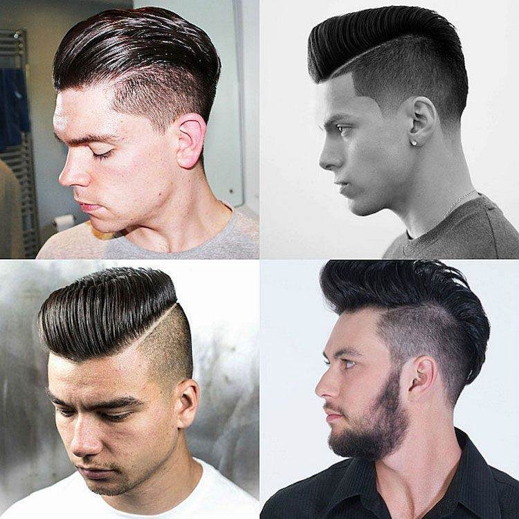 Podrezané účesy pre mužov s pompadourom pompadour-účes-pánske-účesy-lúčenie-podrezanie-vyblednutie