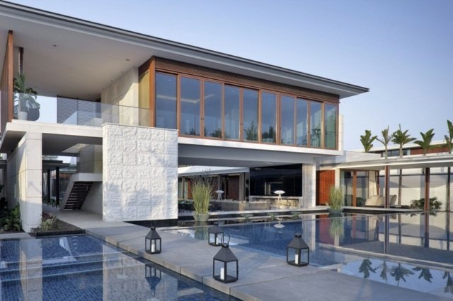 Fasáda domu z betónového umývadla moderný dizajnový nápad