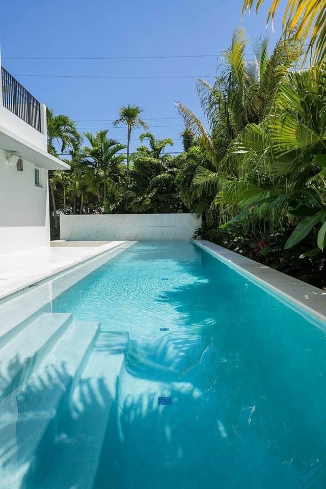 vysoké palmy protislnečné schody tvar dvorku