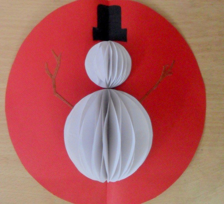 Vyrobte si vyskakovaciu vianočnú pohľadnicu snehuliaka sami vianočné pohľadnice-vlastný dizajn-vyskakovacie snehuliak