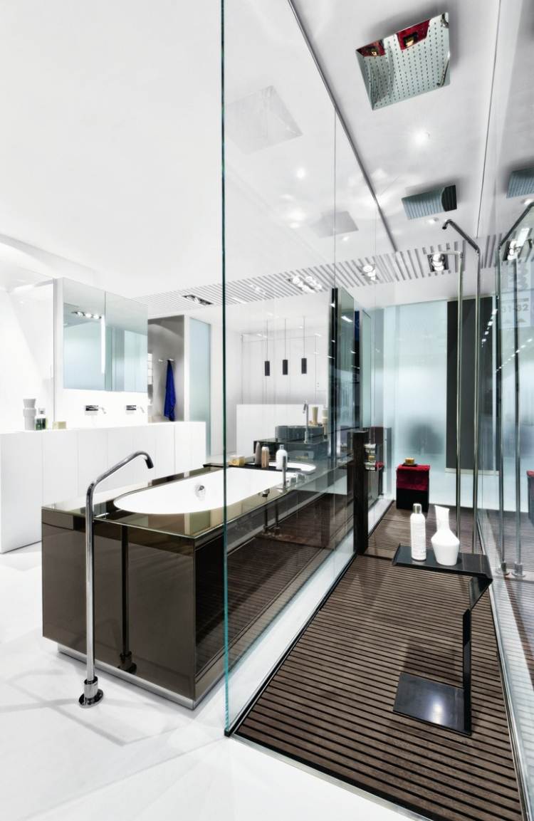 Kombinácia vaňa / dvojumývadlo do veľkých kúpeľní Vaňa-dvojumývadlo-systém-sprchová zóna-makro