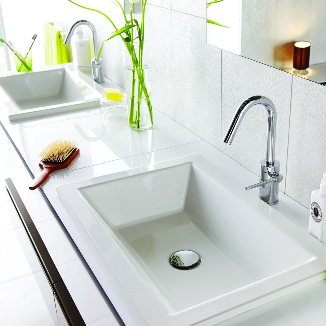 Kúpeľňový obklad na stenu, mozaika, závesný dizajn Kale