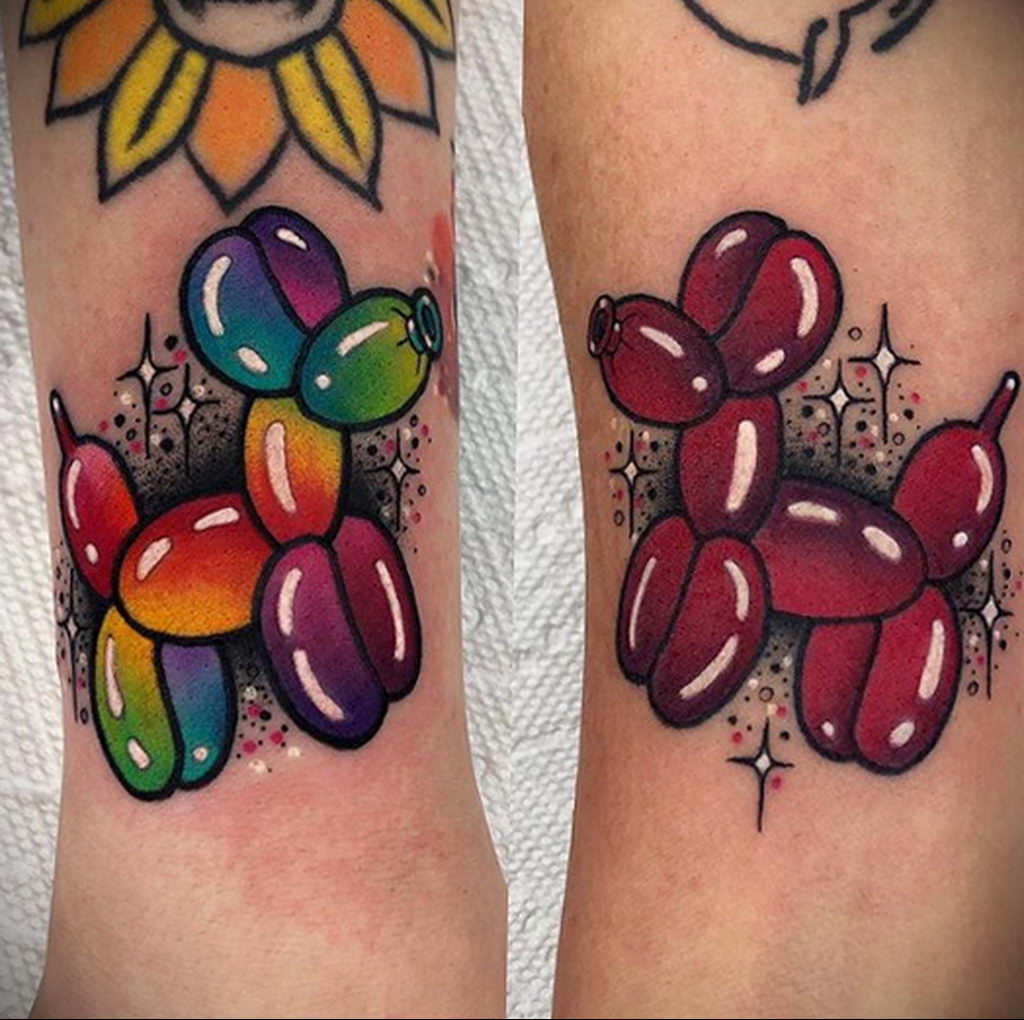 Tatuaż z niezwykłymi psami z balonów - zdjęcie