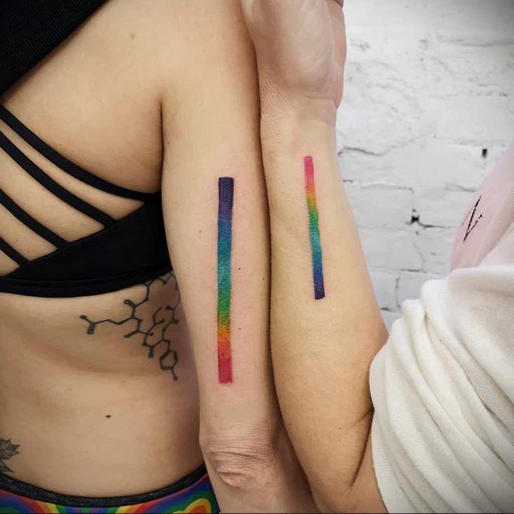 Tatuaż dla par z tęczowym paskiem - zdjęcie 3