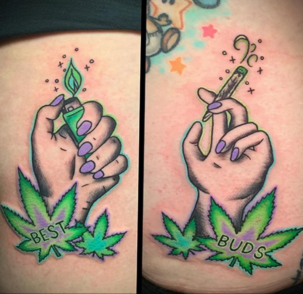 Tatuaż dla par z zapalniczką i papierosem - zdjęcie