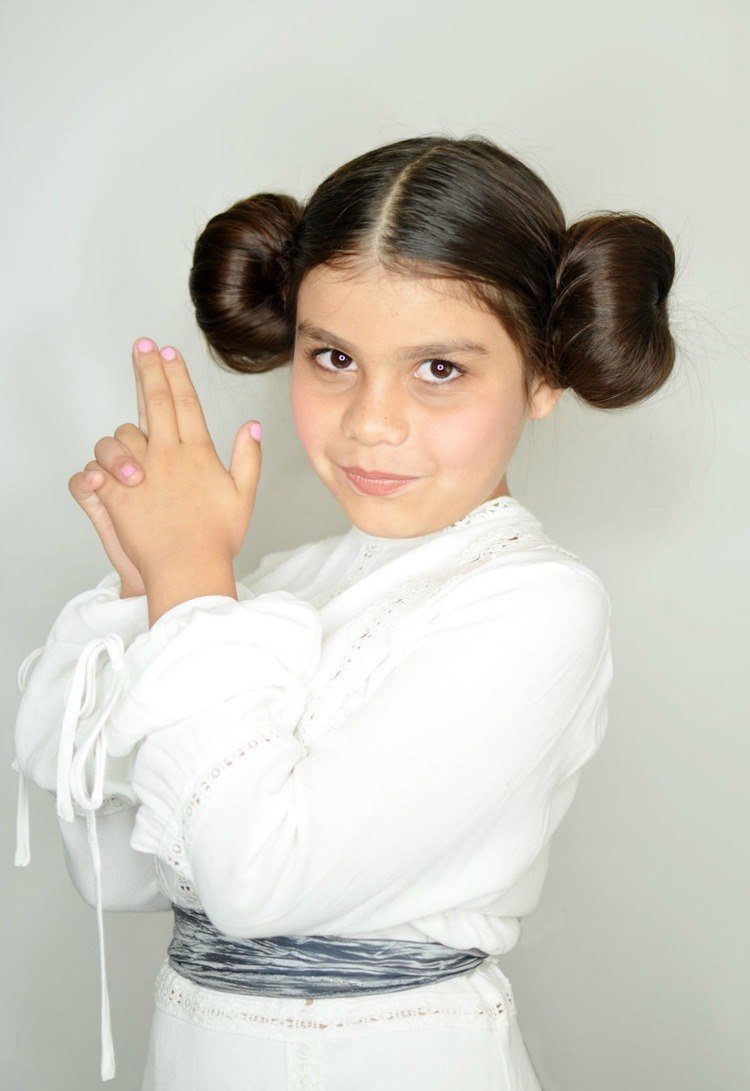 Účes Princezné Leia Kostýmy Star Wars pre dievčatá