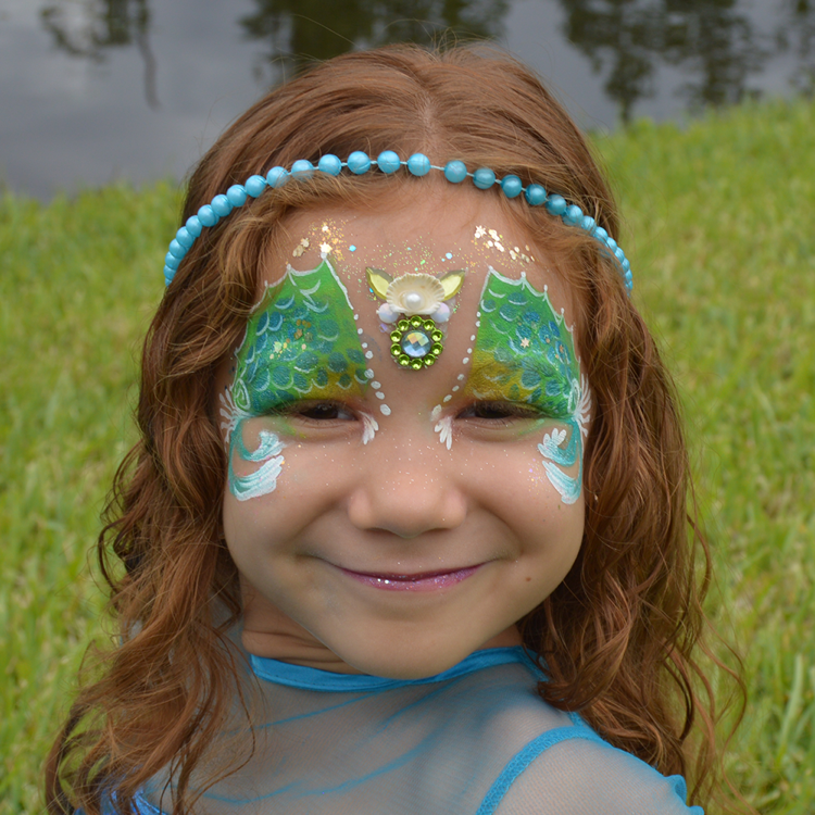 princezná tvorí dievča morská panna zelená škrupina perla