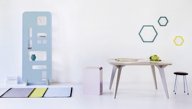 Priscilla dizajnová nástenná jednotka retro flair baby blue Priscilla Gradosei