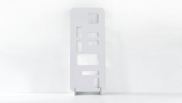 dizajnová policová stena drevo biele nástenné výrezy