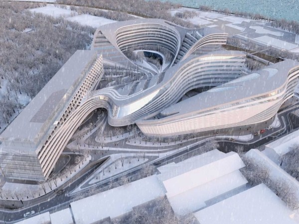 zaha hadid beko budova belehradskej futuristickej architektúry