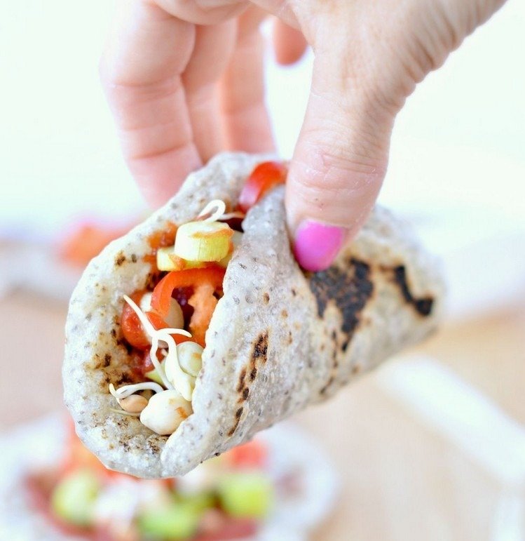 Recept na proteínové zábaly s chia semienkami Recepty s vysokým obsahom bielkovín na obed