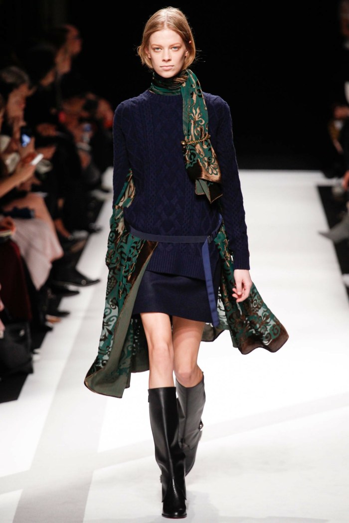 tmavomodrý sveter 2015 Sacai móda