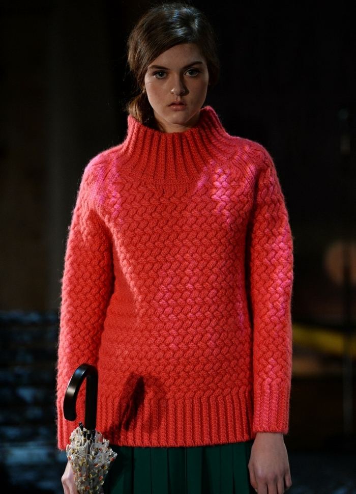 Zimná móda dámsky dlhý sveter rolák Charlie May