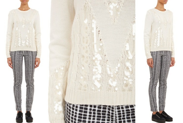 biely sveter pajellety s okrúhlym golierom biely sveter okrúhly golier Pajelleten Kenzo