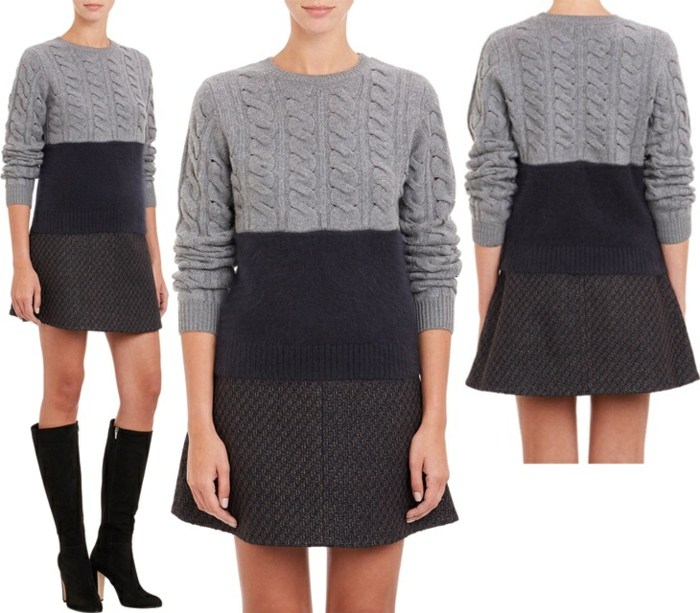 figúrka-lichotivý sveter úplet jeseň zima Svetrový úplet jesenné zimné módne trendy rezba