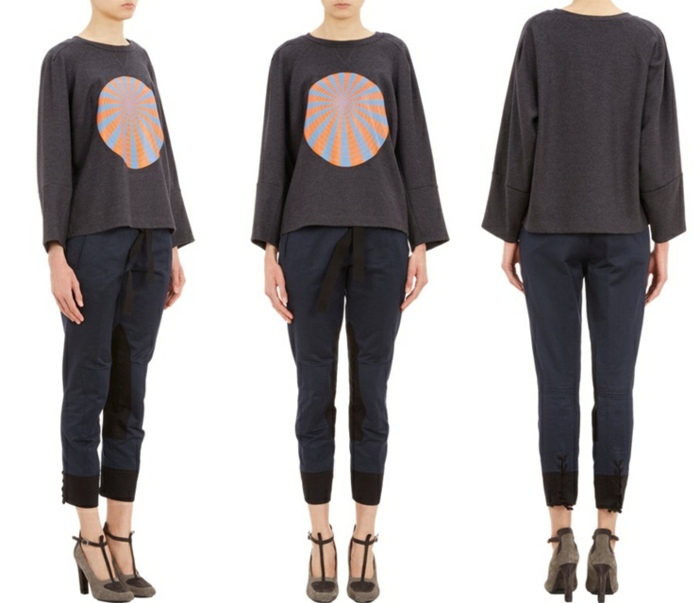 Svetr široký kruh oranžová tmavohnedá široký kruh oranžový tmavohnedý Dries van Noten