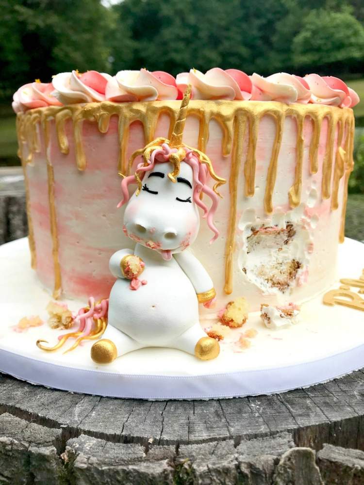 vtipný bucľatý jednorožčí koláč pre deti i dospelých