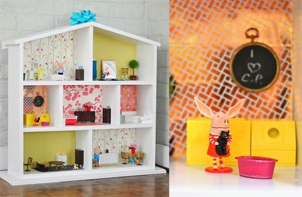 biely drevený hrací kútik Postavte si svoj vlastný domček pre bábiky Postavte si svoj vlastný dizajn dreveného hracieho priestoru pre bábiky