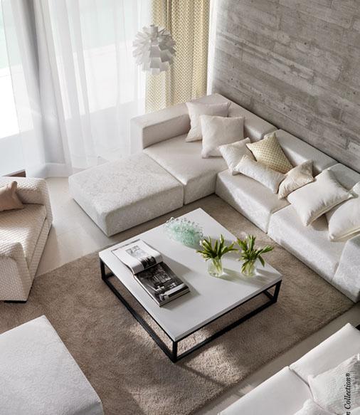 čisto biela kombinovaná sedacia súprava ecru