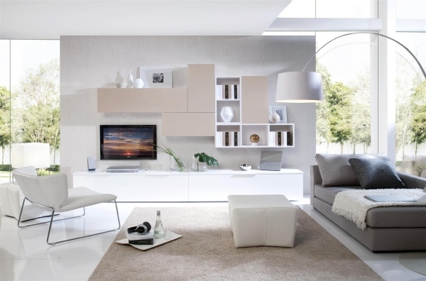 čistá múdrosť obývacia izba ecru nástenná jednotka predná strana koberec sivá