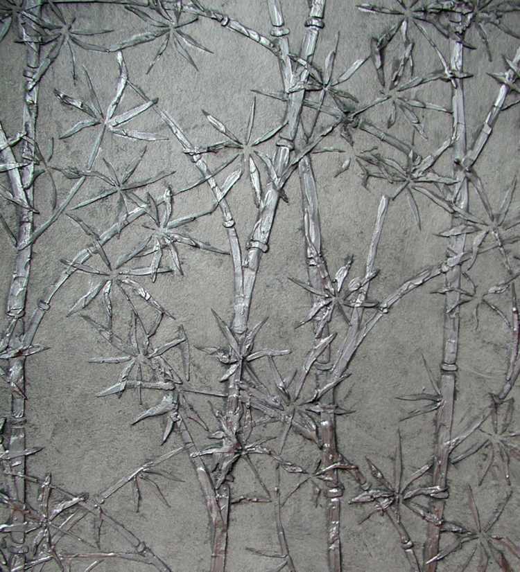 sadrové steny tvar blaetterový vzor strieborná idea umenie