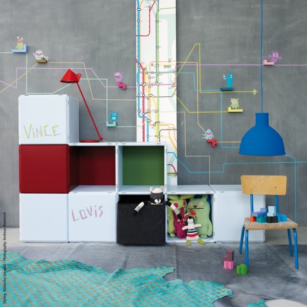 Detská izba farebného organizačného systému Qubing