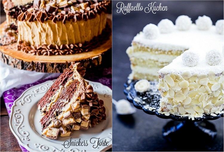 Nápady na dezert - koláč Raffaello a koláč Snickers Raffaello torta a Snickers torta recepty-nápady-lahodný-dezert-príprava