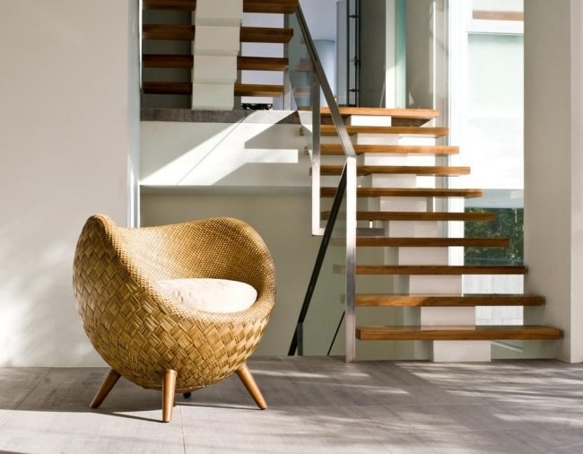 ratanové kreslo la luna kenneth cobonpue okrúhla mesačná farba