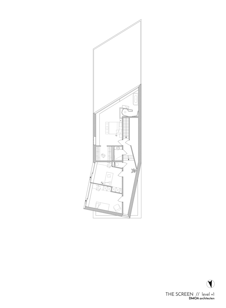 Pôdorys prvého poschodia spálne kúpeľňa