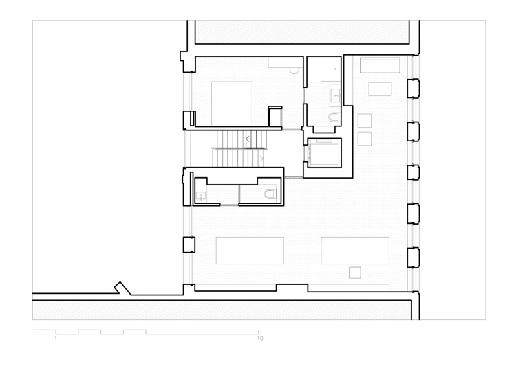 antracitový pôdorys druhého poschodia