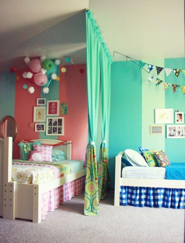 delič miestnosti škôlka opona súrodenec dievča chlapec ružová modrá rozdeľovač izieb-škôlka-opona-súrodenci-dievča-chlapec-ružovo-modrá