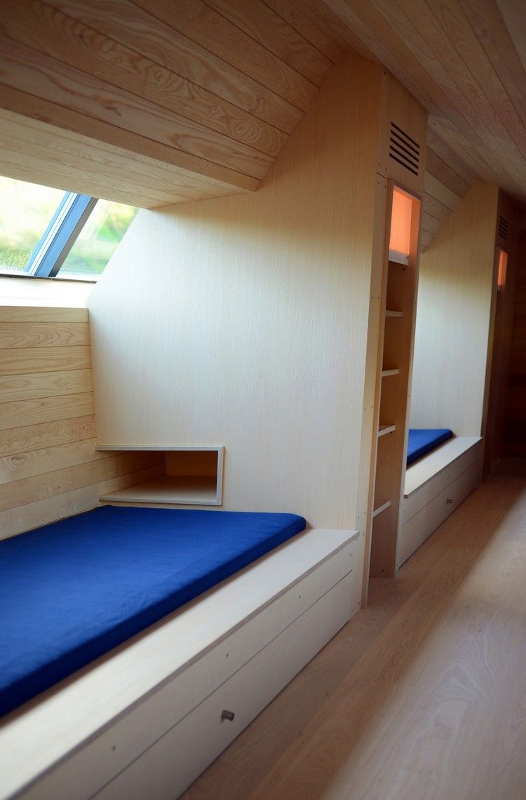 podkrovné spálne postele výklenky úložný priestor