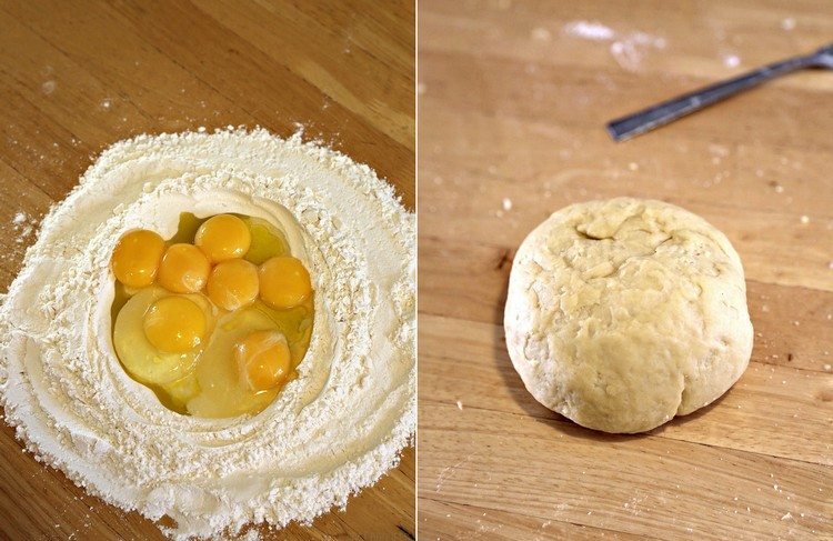 Vyrobte si cesto na cestoviny sami Vyrobte si ravioli sami cesto na ravioli-domáce-múka-vajíčko-pripravené