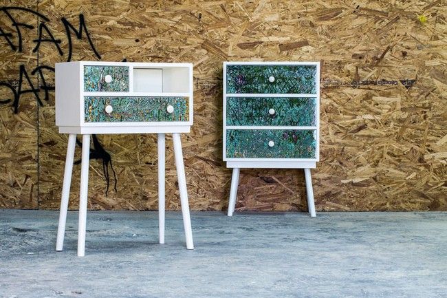 moderné zásuvky maľované predné časti drevený nábytok