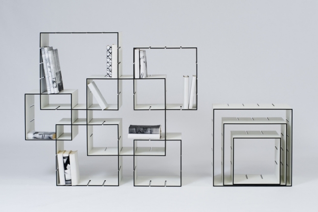 Konnex sada dvoch modulov na nástennú policu, dizajn Mueller-Moebelwerkstaetten florian-brutto