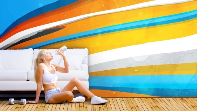 Ryžový papier, ekologický dizajn tapety, farebný energizujúci efekt