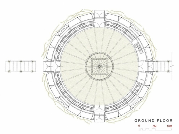 Jazdecká aréna-s-modernou-architektúrou-stavebným plánom