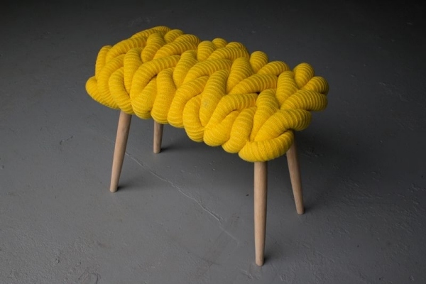 Pletená stolica-žltá Pletená stolička-žlté prevedenie
