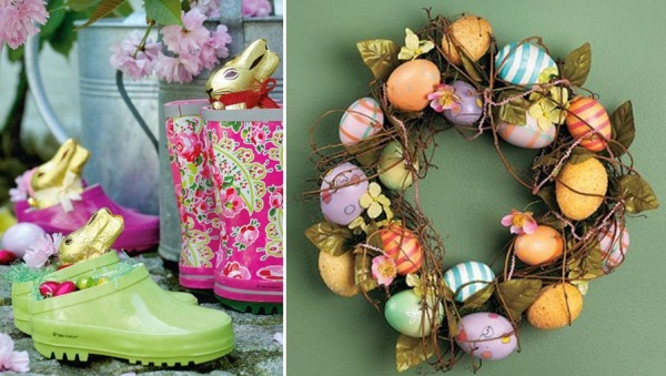 veselé veľkonočné dekorácie čokoládový veľkonočný zajačik veniec