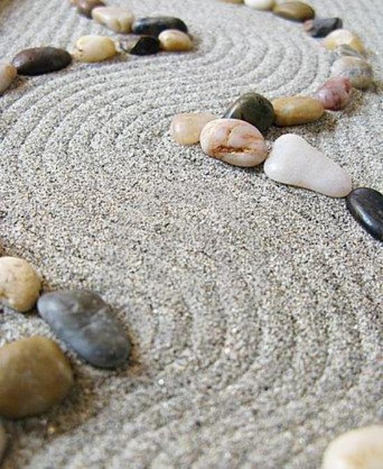 nápady vlnového kameňa pre záhradný dizajn pre zenovú záhradu