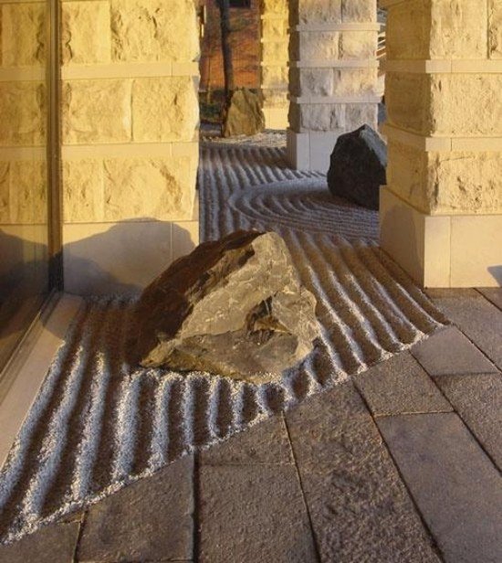 nápady na dekoráciu kameňov pre záhradný dizajn pre zenovú záhradu