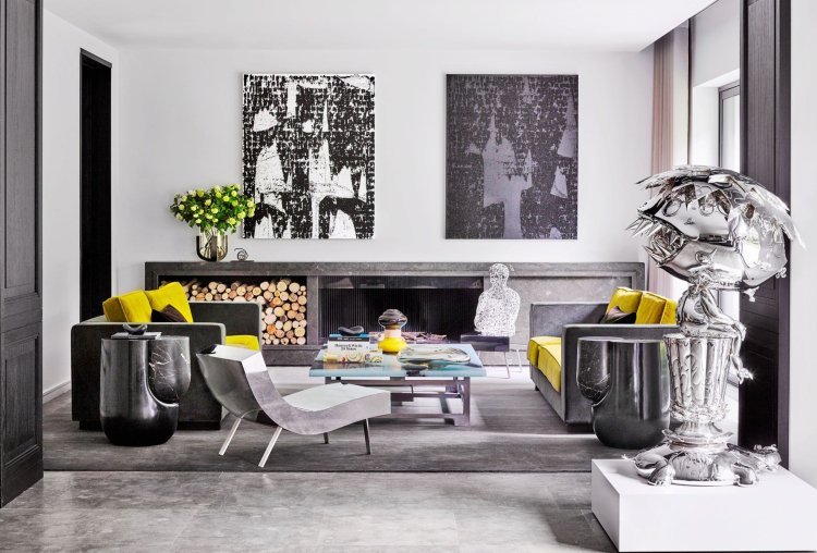 ležadlo v obývacej izbe moderné nápady na zariadenie sochy