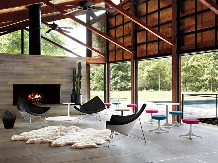 ležadlo obývačka kreslo kreslo moderný vidiecky štýl george nelson