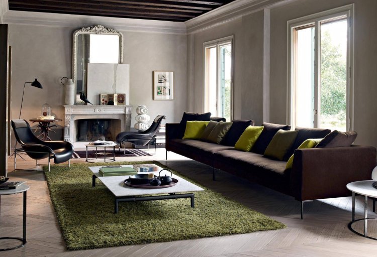 gauč obývačka čierna koža bb italia