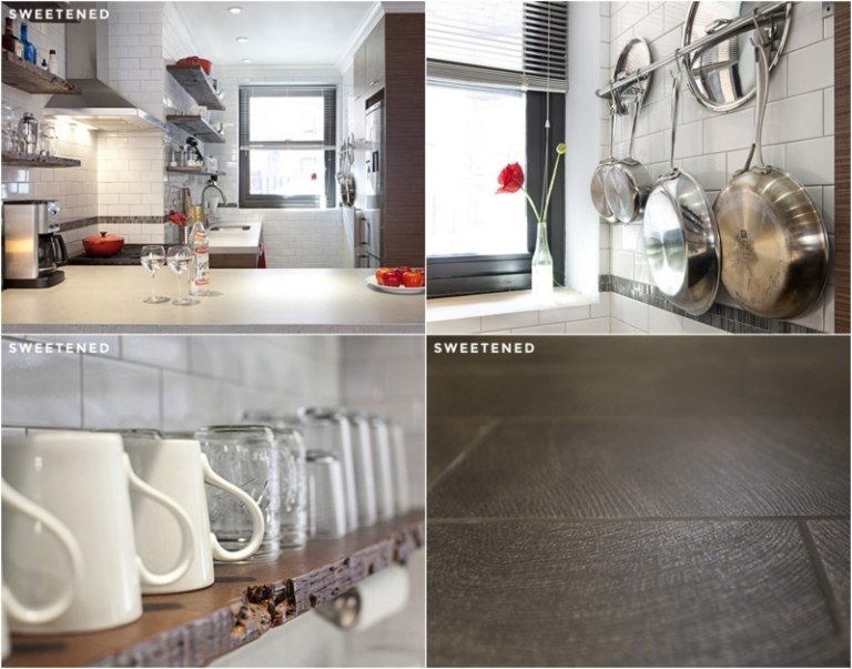 Dlažba v drevenom vzhľade, drevené dosky, police renovovať nápady kuchyňa-dlažba-drevený vzhľad-police-drevené dosky-biela-obkladačka