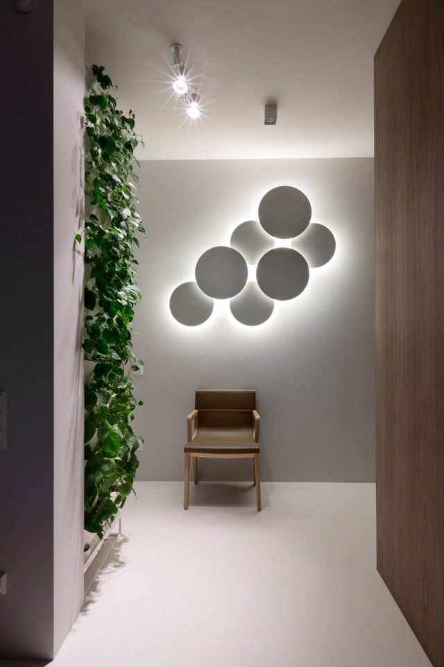 Zrkadlo s okrúhlou stenou-sada-podsvietenie-dizajn chodby-štýl Kenzo