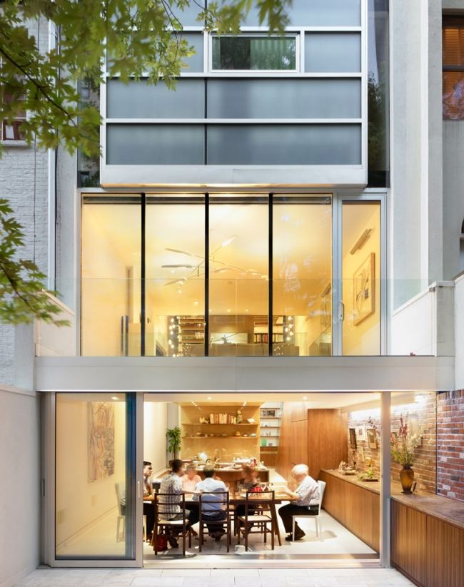 Fasádna sklenená fasáda od podlahy k stropu Newyorový radový dom